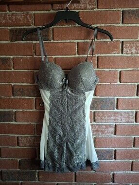 Native Intimates Gray Lace Trim Bustier